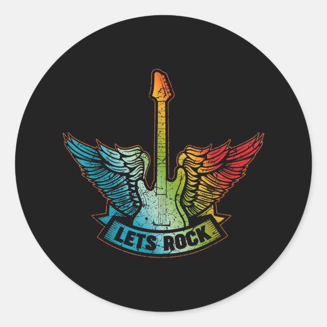 Adesivo Vamos Rock Legend Rock and Roll Music Guitar (Frente)
