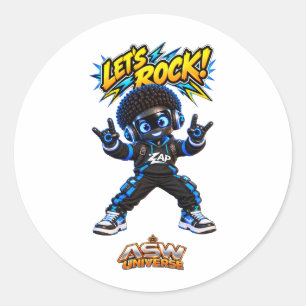 Adesivo Vamos Rocker! Zap Robô AI Fofo Rock and Roll 