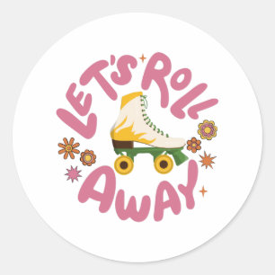 Adesivo Vamos rolar para fora Skates do cilindro