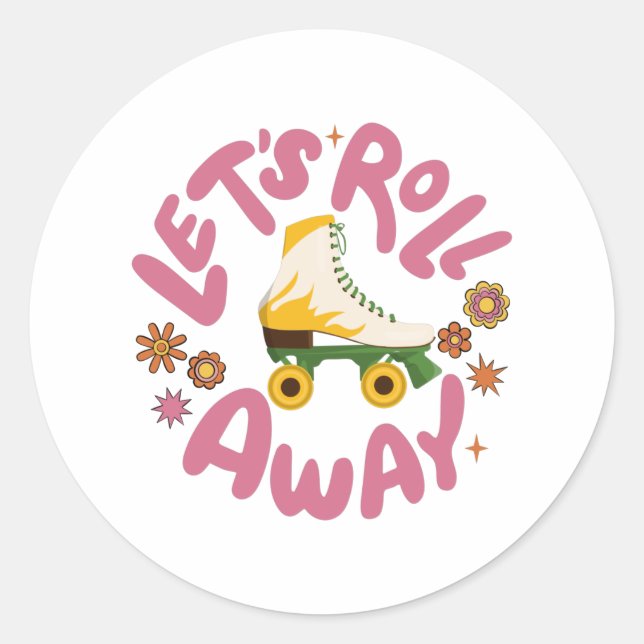 Adesivo Vamos rolar para fora Skates do cilindro (Frente)
