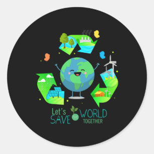 Adesivo Vamos Salve o Mundo Junto - Feliz Dia da Terra