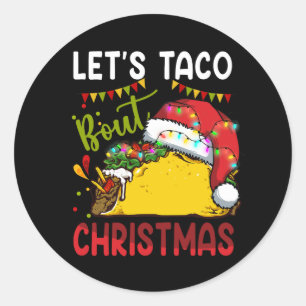 Adesivo Vamos Taco Sobre o Natal Engraçado Santa Hat Taco