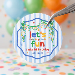 Adesivo Vamos ter um aniversário divertido para meninos