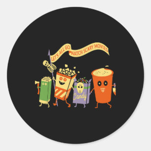Adesivo Vamos Todos Assistir Filmes de Terror Funny Popcoi