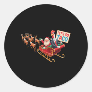 Adesivo Vamos Vai Taco - Engraçado Sleigh Com Papai Noel