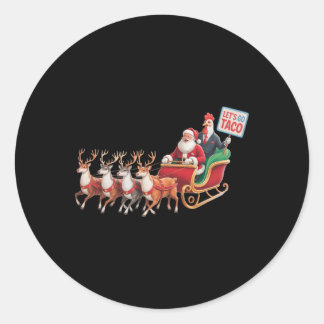 Adesivo Vamos Vai Taco - Engraçado Sleigh Com Papai Noel
