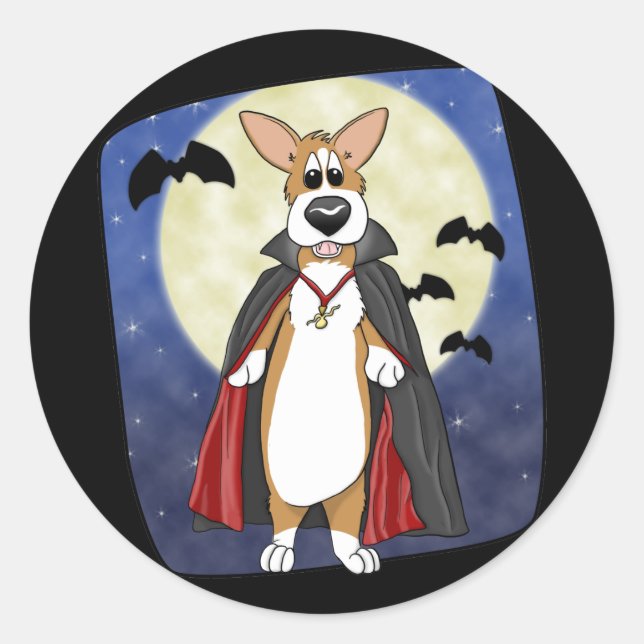 Adesivo Vampire Corgi Stickers (Frente)