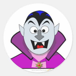 Adesivo Vampiro de Cartoon de Halloween