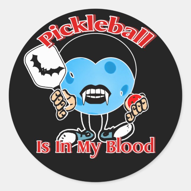 Adesivo Vampiro De Halloween - O Pickleball Está No Meu Sa (Frente)