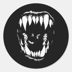 Adesivo Vampiro Dentes Presas Gótica Horror Halloween Grun