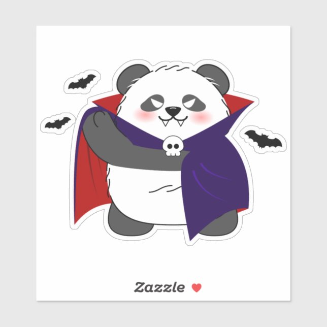 Adesivo Vampiro do Bebê Cute do Halloween Panda Dracula (Folha)