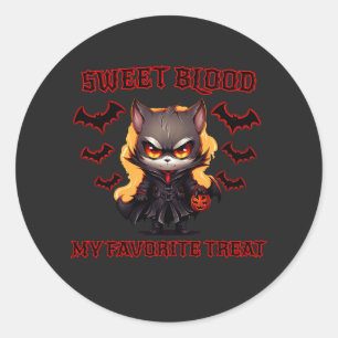 Adesivo Vampiro mau Gato Halloween Pumpkin Bat Spooky Noit