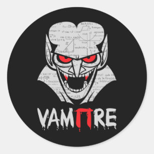 Adesivo Vampiro Pi Halloween Costume Engraçado Matemática