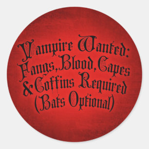 Adesivo Vampiro Procurado