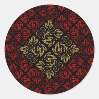 Adesivo Vampiro Vermelho e Dourado Damasco - Arte Gótica
