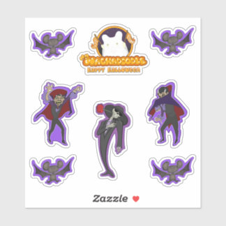 Adesivo Vampiros Bats Skeleton Sticker Sheet for Halloween