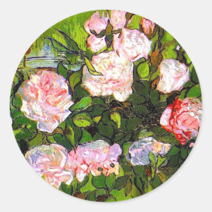 Adesivo Van Gogh ainda vive com rosas rosa