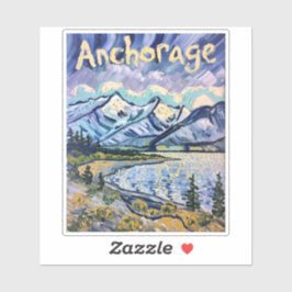 Adesivo Van Gogh Anchorage Alasca Paisagem Viagem Vintage