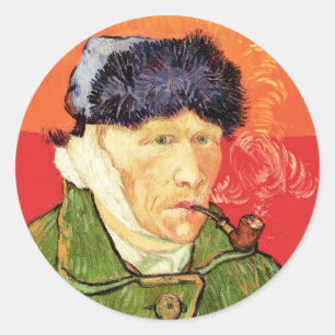 Adesivo Van Gogh - Autorretrato com a Orelha Enfaixada e C