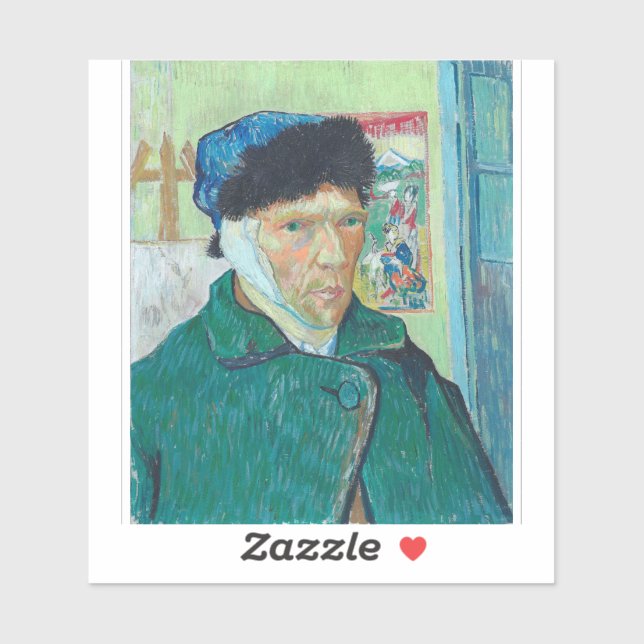 Adesivo Van Gogh - Autorretrato com Orelha Bandada (Folha)