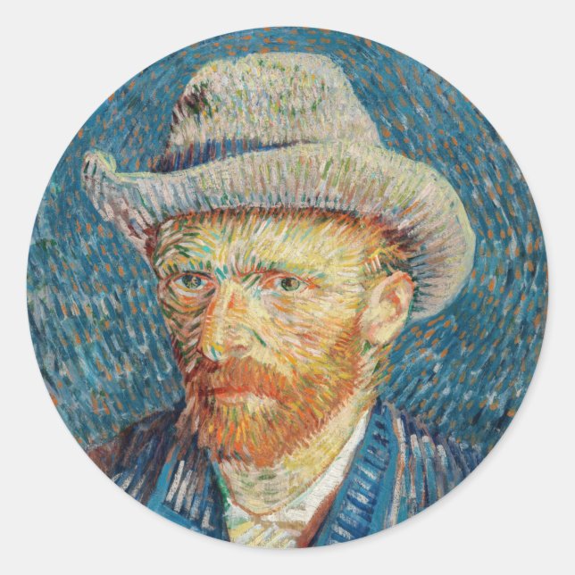 Adesivo Van Gogh - Autorretrato com um chapéu de feltro de (Frente)