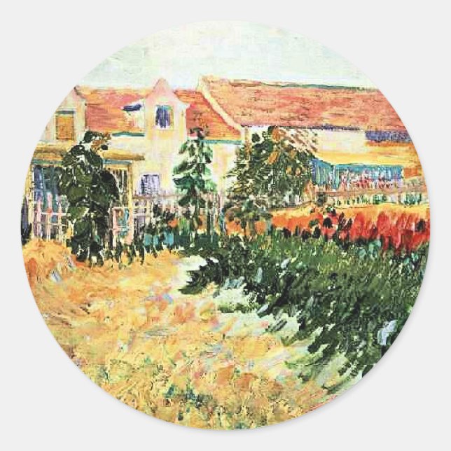Adesivo Van Gogh - Casa com Girassóis (Frente)