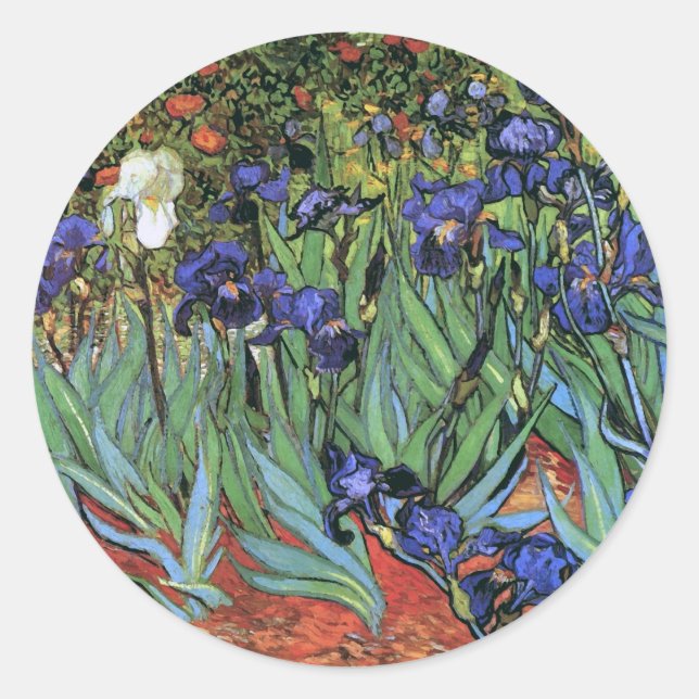 Adesivo Van Gogh Irises (F608) Vintage Fine Art (Frente)