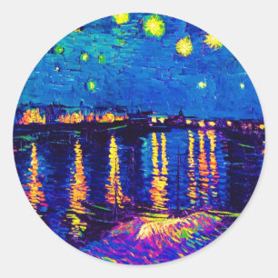 Adesivo Van Gogh - Noite Estrelada Sobre O Rhone Pop Art