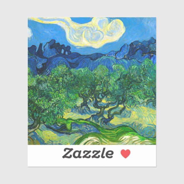 Adesivo Van Gogh Olive Trees em Paisagem Montanhosa (Folha)
