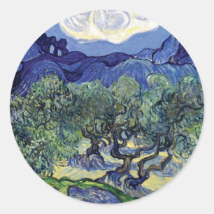 Adesivo Van Gogh - Oliveiras numa Paisagem Montanhosa