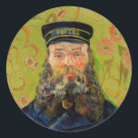 Adesivo Van Gogh Postman. Retrato impressionismo<br><div class="desc">O autocolante Van Gogh "The Postman (Joseph Roulin)". Retrato amarelo impressionismo arte.</div>