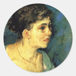 Adesivo Van Gogh, Retrato de Mulher em Azul, Arte Antiga
