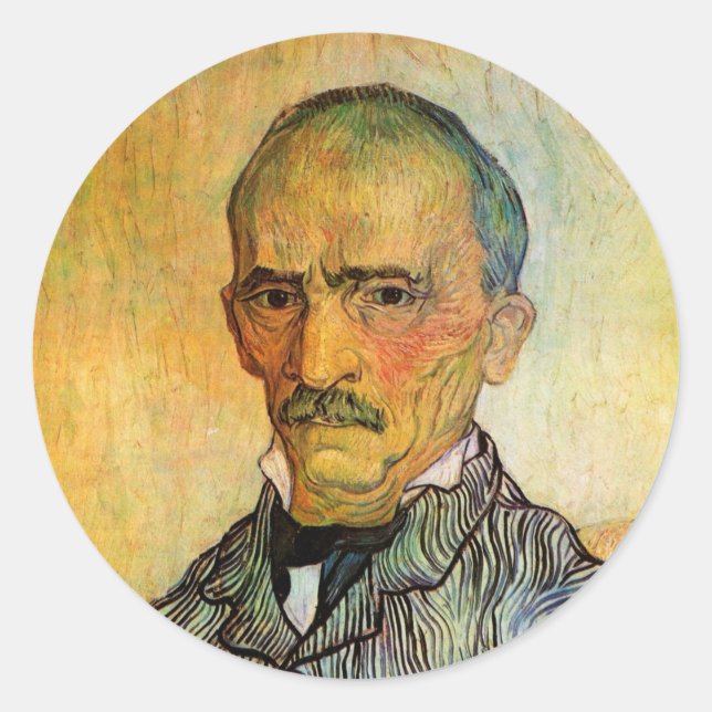 Adesivo Van Gogh Retrato de Trabuc, Impressionismo Vintage (Frente)