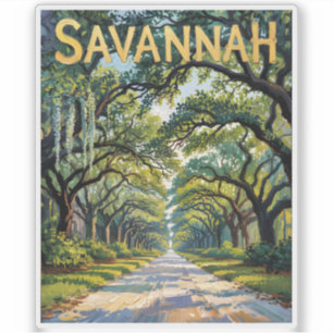 Adesivo Van Gogh Retro Savannah Geórgia Avenida Oak Viagem