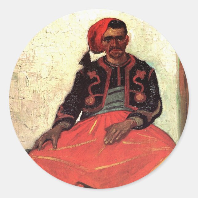 Adesivo Van Gogh, Sentado Zouave, Impressionismo Vintage A (Frente)