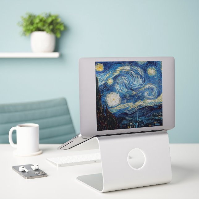 Adesivo Van Gogh - Starry Night (Laptop na mesa)