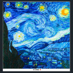 Adesivo Van Gogh Starry Night<br><div class="desc">Vinheta com a pintura a óleo de Vincent van Gogh na Noite Estrelada (1889). Inspirada pela sua estadia num asilo,  a arte representa uma aldeia debaixo de um céu noturno de lua azul e amarela e estrelas. Um presente de excelente para fãs do Poste-impressionismo e da arte holandesa.</div>