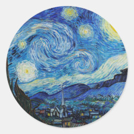 Adesivo Van Gogh Starry Night. Impressionismo arte de vint