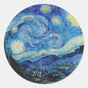 Adesivo Van Gogh Starry Night. Impressionismo arte de vint