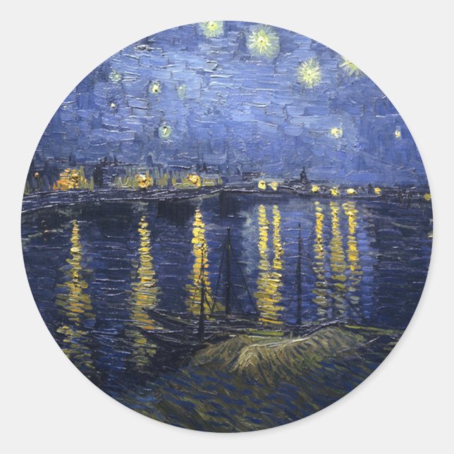 Adesivo van Gogh - Starry Night Over the Rhone (1888) (Frente)