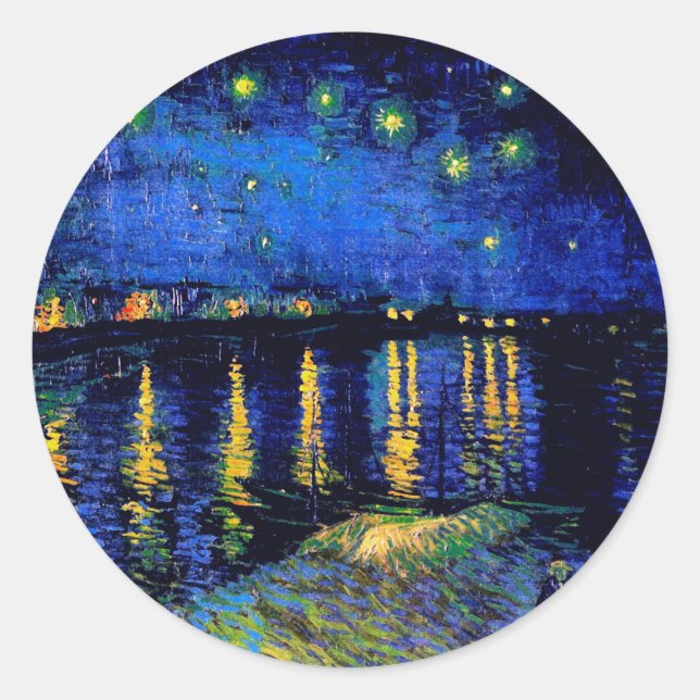 Adesivo Van Gogh Starry Night Rhone (F474) Belas Artes (Frente)