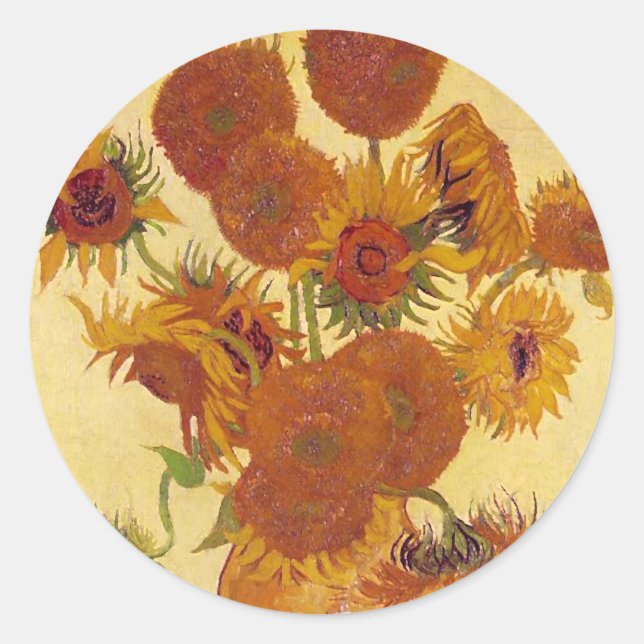 Adesivo Van Gogh Sunflower (F454) Vintage Fine Art (Frente)