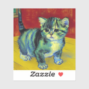 Adesivo Van Gogh Tabby Cat