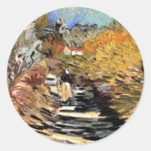 Adesivo Van Gogh - Uma Estrada em Saint-Remy com Figura Fe