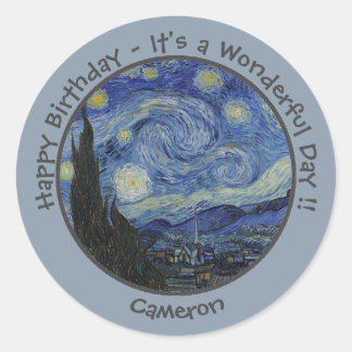 Adesivo van Gogh's The Starry Night Party Items Collection