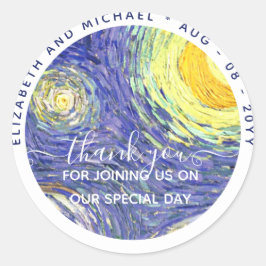 Adesivo Van Gough Starry Night Obrigado Favor