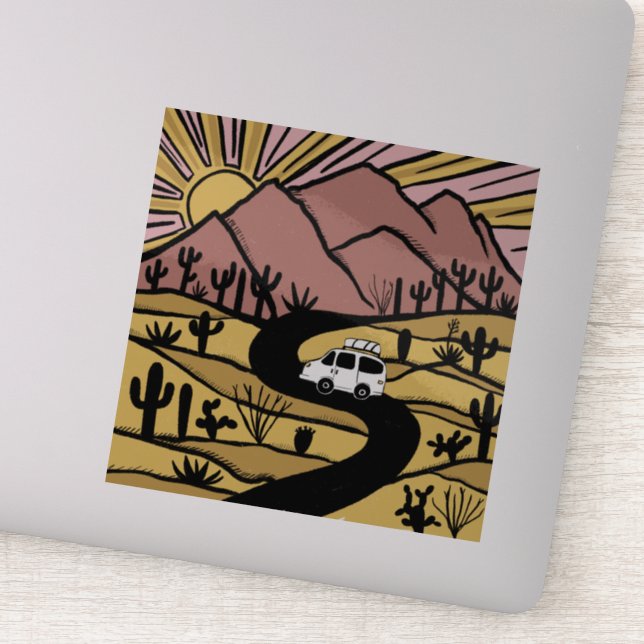 Adesivo VAN LIFE Desert Mountain Explorar Sunrise (Detalhe)