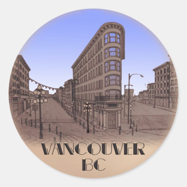 Adesivo Vancouver Canada Stickers Gastown Landmark Art (Frente)