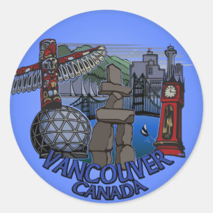 Adesivo Vancouver Canada Stickers Landmark Souvenir Art