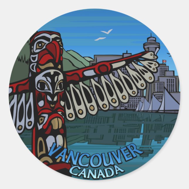 Adesivo Vancouver Canada Stickers Native Art Souvenir Gift (Frente)